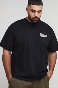 boohooMAN T-shirt à col étendu surdimensionné avec impression sous licence Scooby-Doo<Homme T-Shirts Impriméstendances|T-Shirts