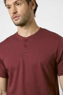 Burton T-shirt Col Tunisien Bordeaux<Homme T-Shirts