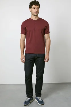 Burton T-shirt Col Tunisien Bordeaux<Homme T-Shirts