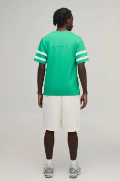 boohooMAN T-shirt À Coupe Ample Décontractée Avec Panneaux Imprimés Varsity Effet Délavé<Homme T-Shirts Impriméstendances|T-Shirts