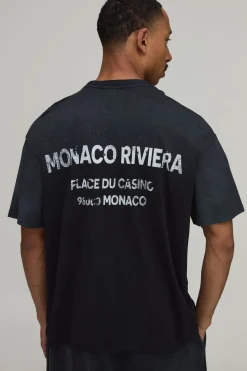 T-shirt Coupe Oversize Spray Wash Monaco Riviera