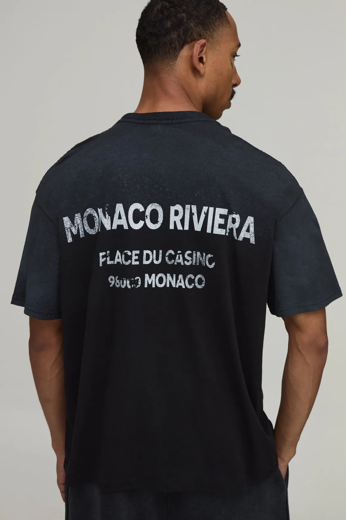 T-shirt Coupe Oversize Spray Wash Monaco Riviera