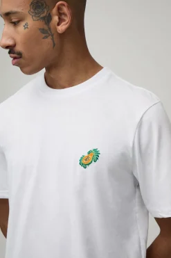 boohooMAN T-shirt Coupe Regular Avec Broderie Papaye<Homme T-Shirts