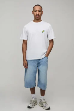 boohooMAN T-shirt Coupe Regular Avec Broderie Papaye<Homme T-Shirts