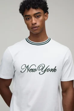 T-shirt Coupe Regular Avec Broderie New York En Relief