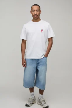 boohooMAN T-shirt Coupe Regular Avec Broderie Piment<Homme T-Shirts