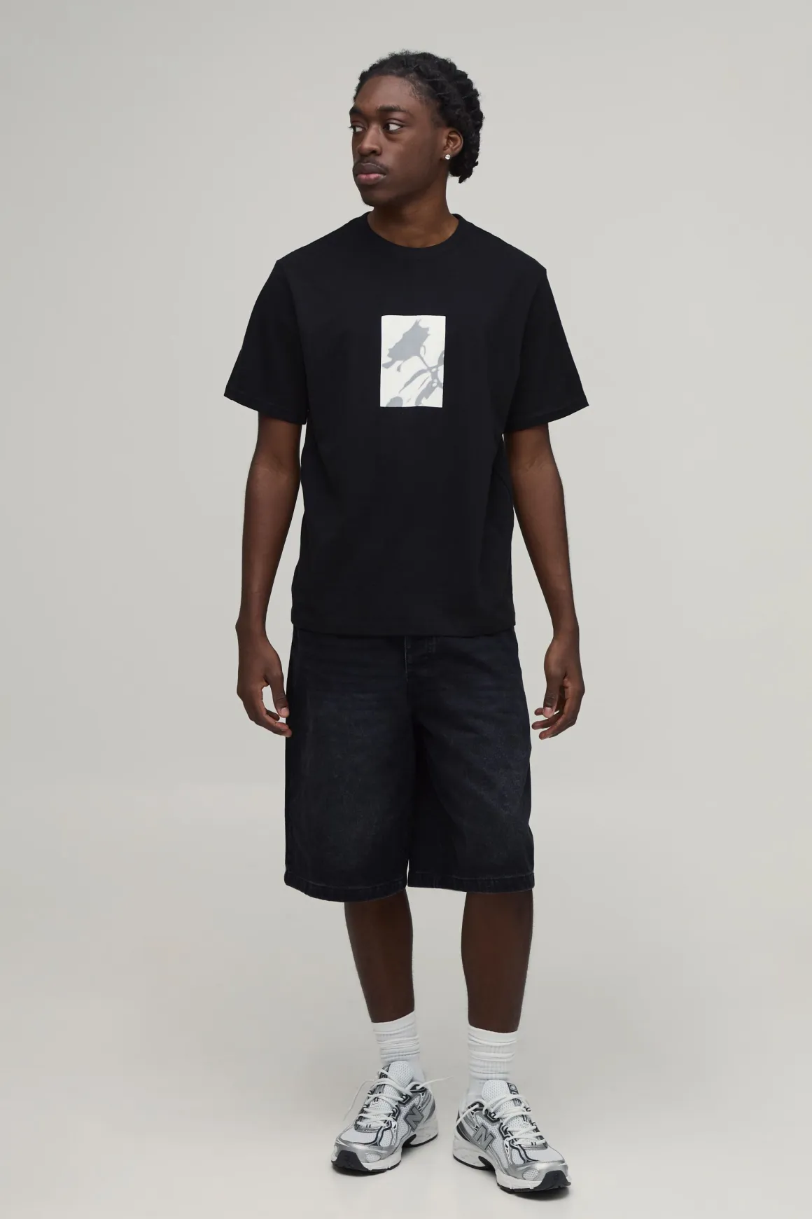 T-shirt Coupe Regular Avec Imprimé Floral Sur La Poitrine