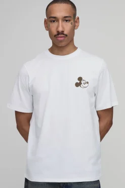 boohooMAN T-shirt Coupe Regular Avec Imprimé Mickey Sous Licence<Homme T-Shirts Impriméstendances|T-Shirts