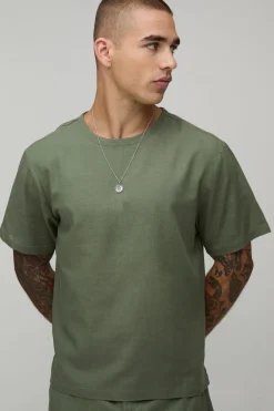 T-shirt Coupe Regular En Mélange De Lin