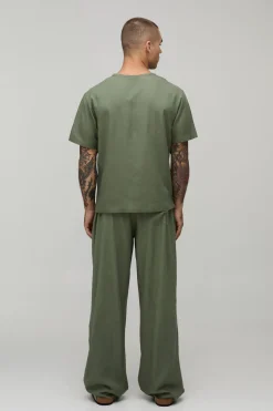 T-shirt Coupe Regular En Mélange De Lin