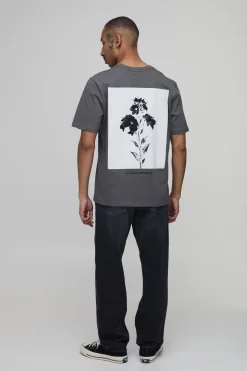 boohooMAN T-shirt Coupe Regular À Imprimé Floral Photographique<Homme T-Shirts Impriméstendances|T-Shirts