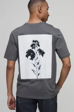 boohooMAN T-shirt Coupe Regular À Imprimé Floral Photographique<Homme T-Shirts Impriméstendances|T-Shirts