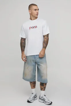 boohooMAN T-shirt Coupe Régulière À Broderie Florale Sur La Poitrine<Homme T-Shirts Impriméstendances|T-Shirts