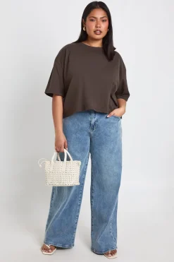 T-shirt Court Ample Oversize À Coupe Boxy Plus