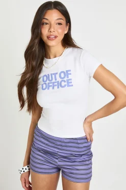 boohoo T-shirt Court Baby Tee Slogan Out Of Office<Femme Tops