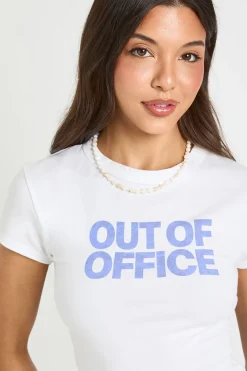 boohoo T-shirt Court Baby Tee Slogan Out Of Office<Femme Tops