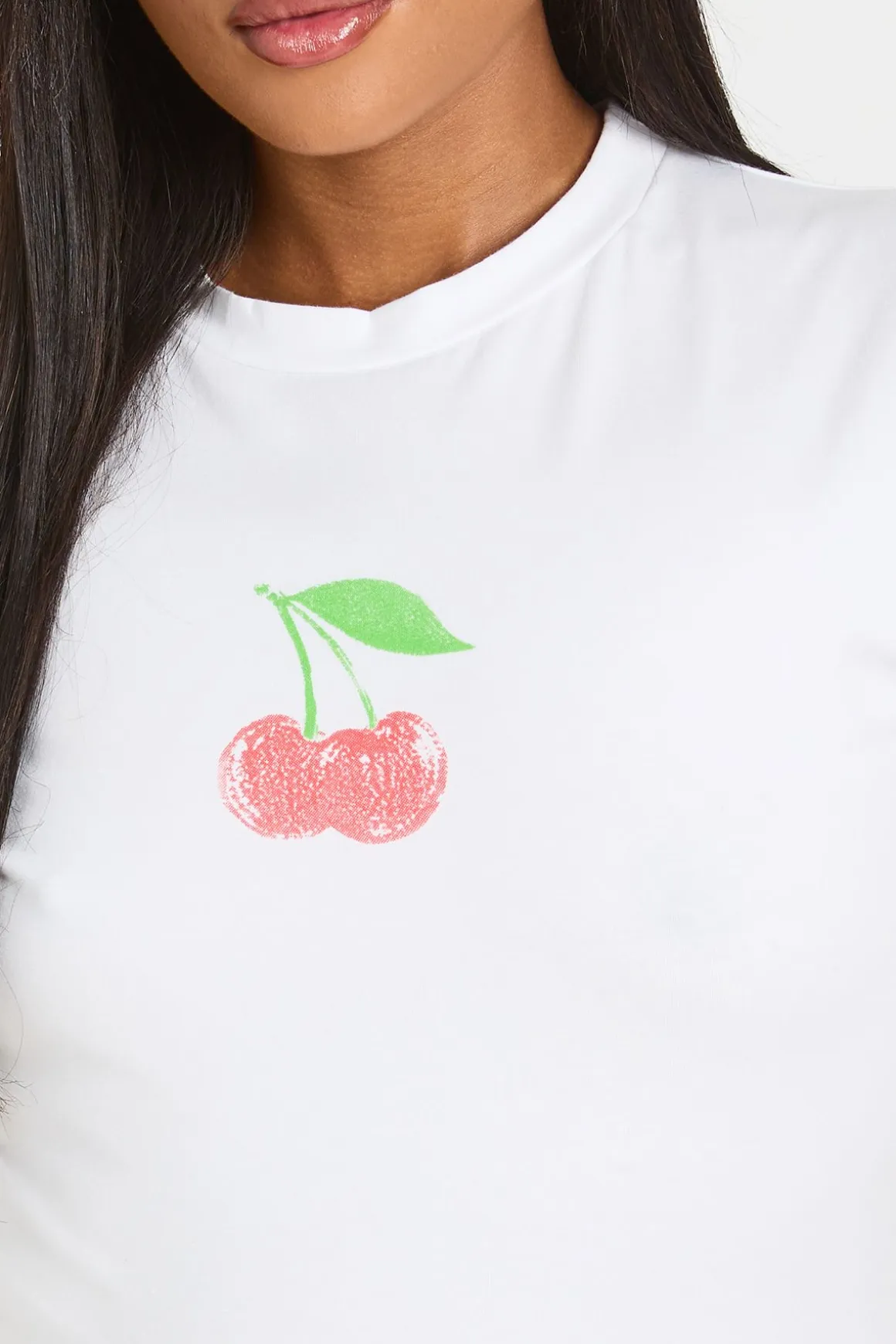 T-shirt Court Grande Taille Imprimé Cerises