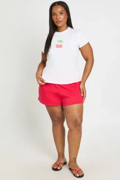T-shirt Court Grande Taille Imprimé Cerises