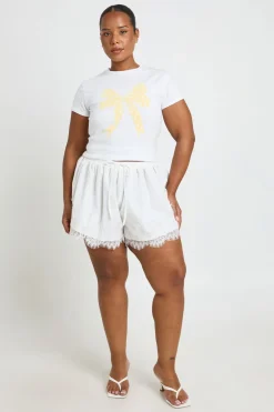 T-shirt Court Grande Taille Imprimé À Pois