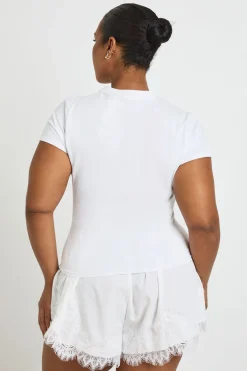 T-shirt Court Grande Taille Imprimé À Pois