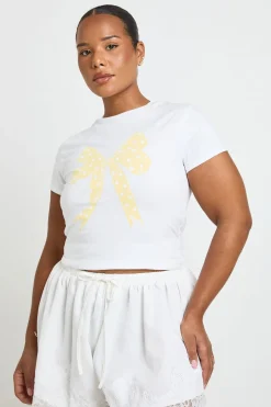 T-shirt Court Grande Taille Imprimé À Pois