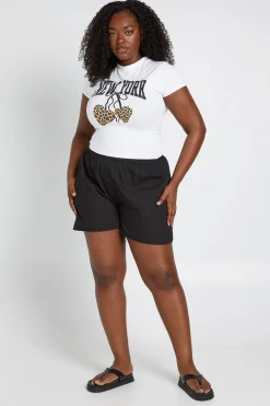 boohoo T-shirt Court Grande Taille Imprimé Cerises New York<Femme Tops
