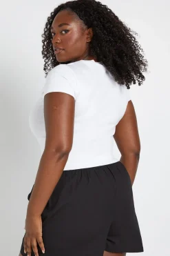T-shirt Court Grande Taille Imprimé Cerises À Pois
