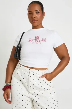 boohoo T-shirt Court Grande Taille Imprimé Cowgirl<Femme Tops