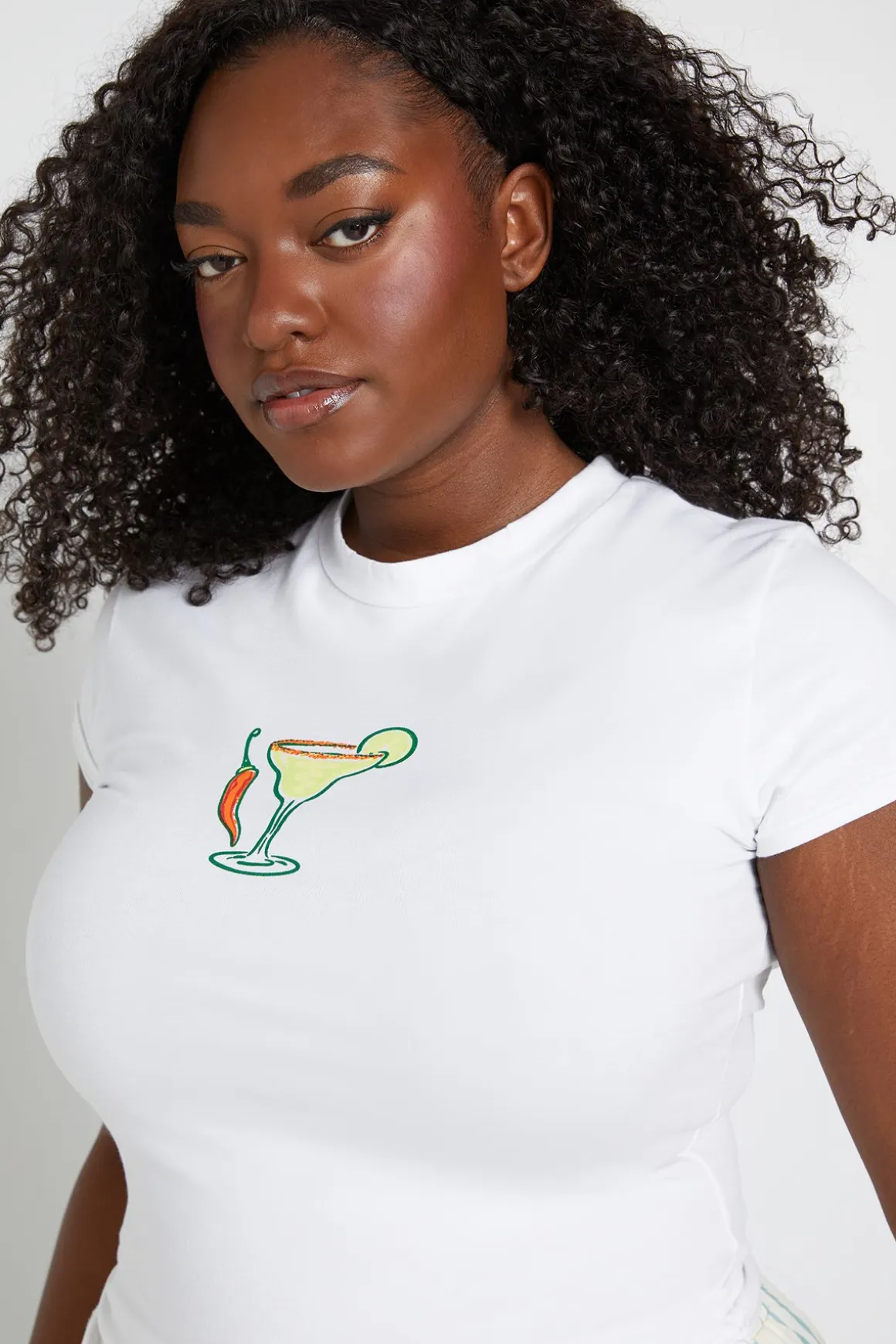 T-shirt Court Imprimé Margarita Épicée Grande Taille