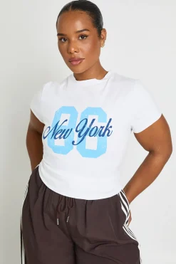 T-shirt Court Imprimé 86 New York Grande Taille