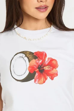 T-shirt Court Imprimé Noix De Coco