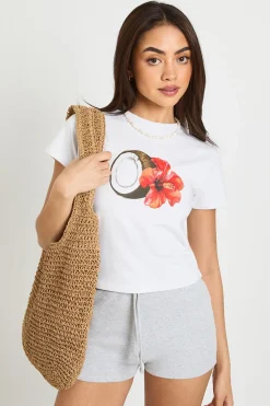 T-shirt Court Imprimé Noix De Coco