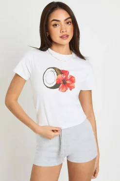 T-shirt Court Imprimé Noix De Coco