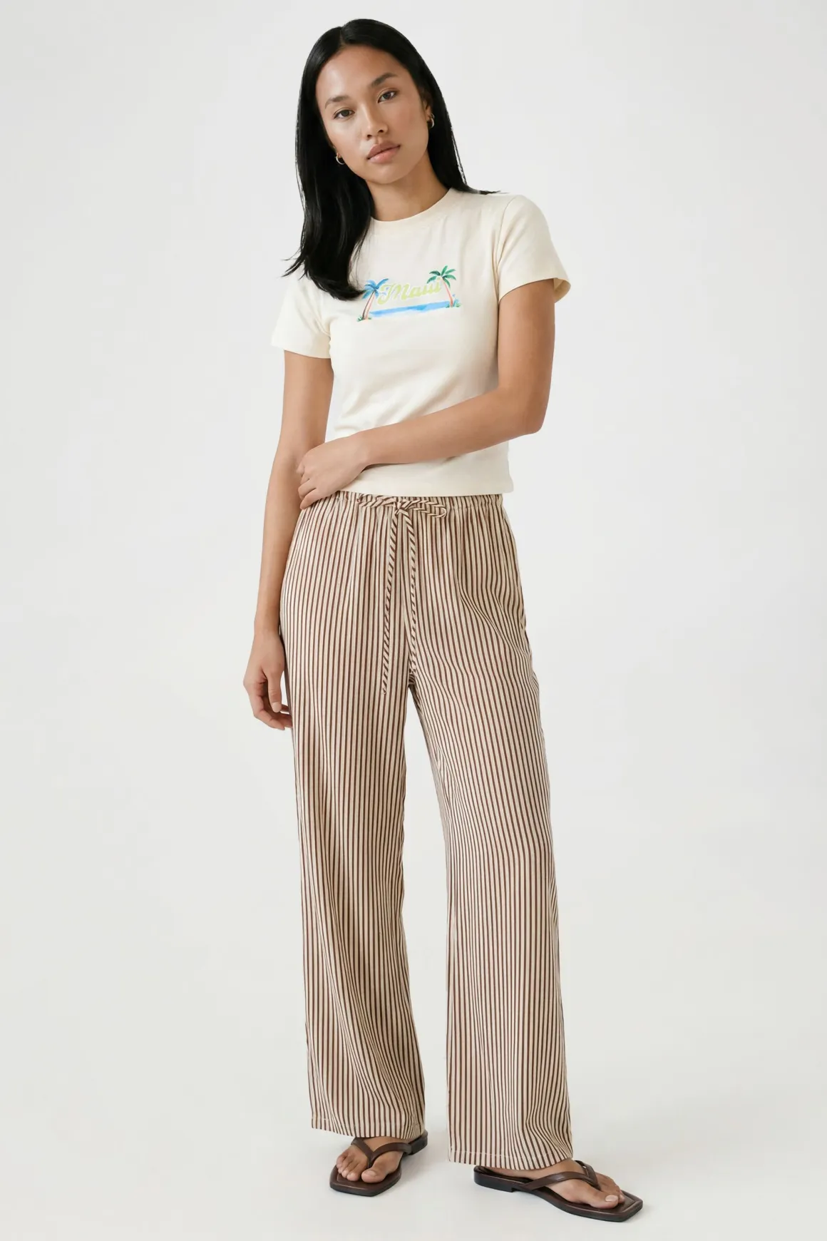 T-shirt Court Imprimé Palmier Maui
