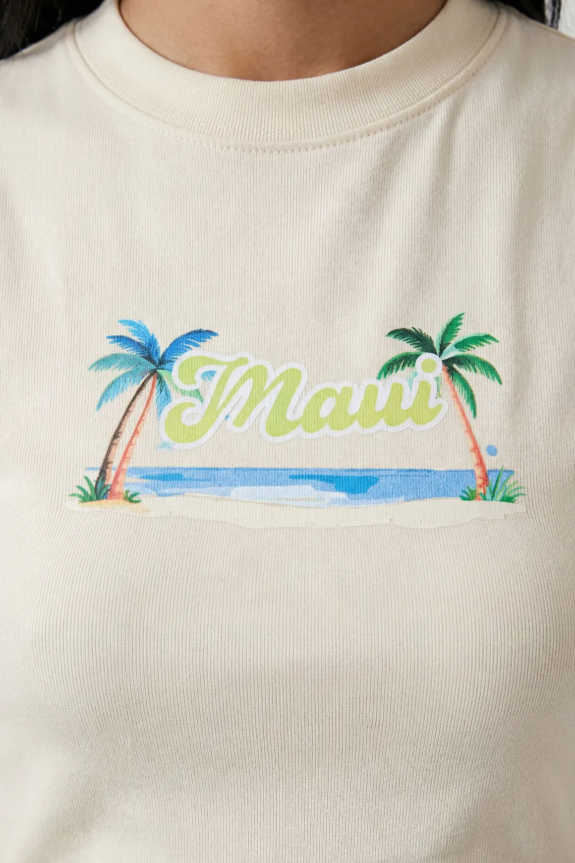 T-shirt Court Imprimé Palmier Maui