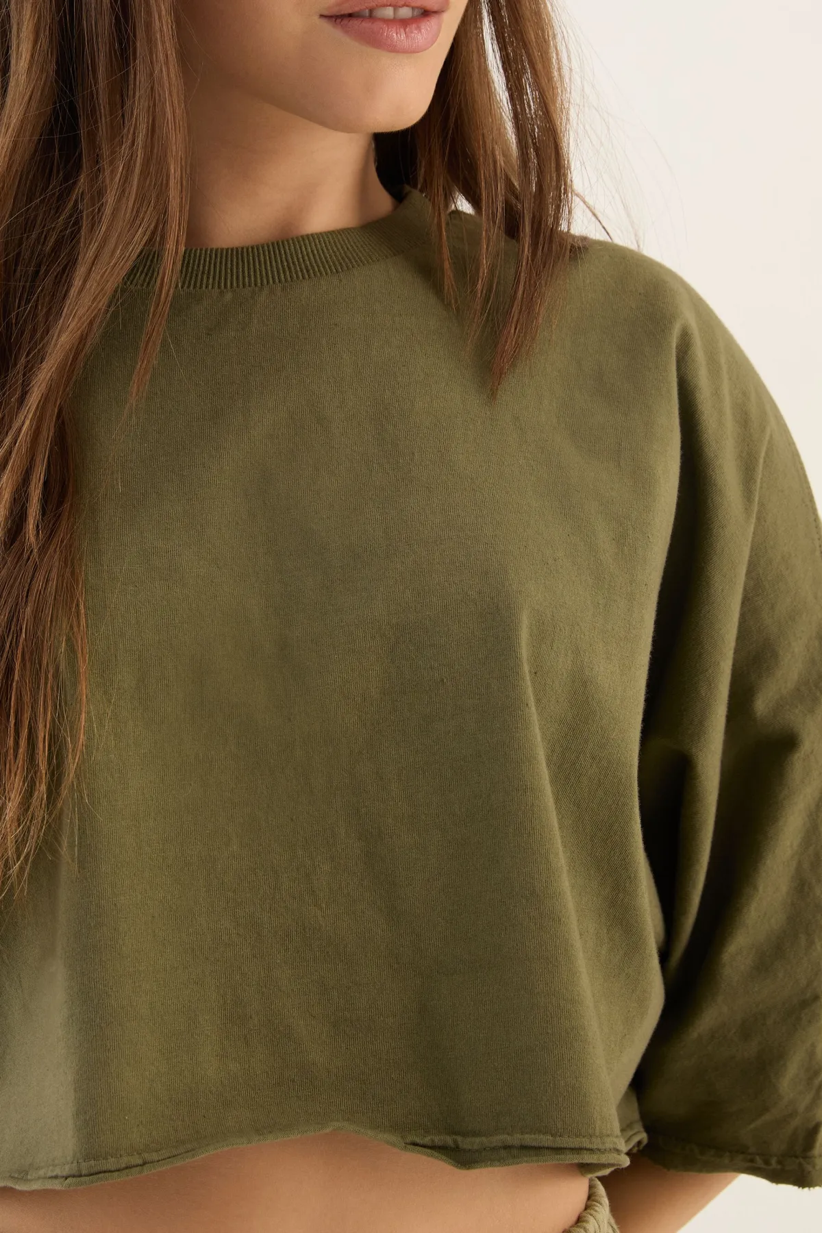 DSGN Studio T-shirt Court À Manches Courtes Oversize En Tissu Épais Lavé<Femme Dsgn Studio|Tops