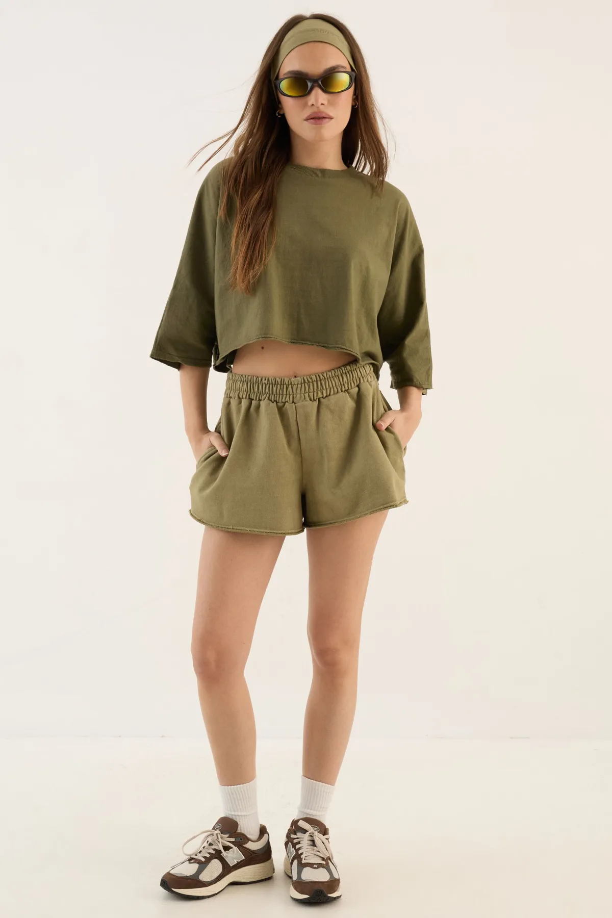 DSGN Studio T-shirt Court À Manches Courtes Oversize En Tissu Épais Lavé<Femme Dsgn Studio|Tops
