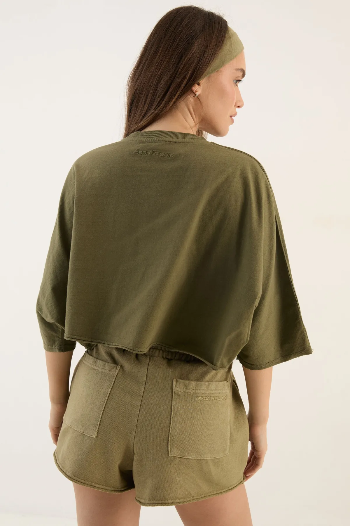 DSGN Studio T-shirt Court À Manches Courtes Oversize En Tissu Épais Lavé<Femme Dsgn Studio|Tops