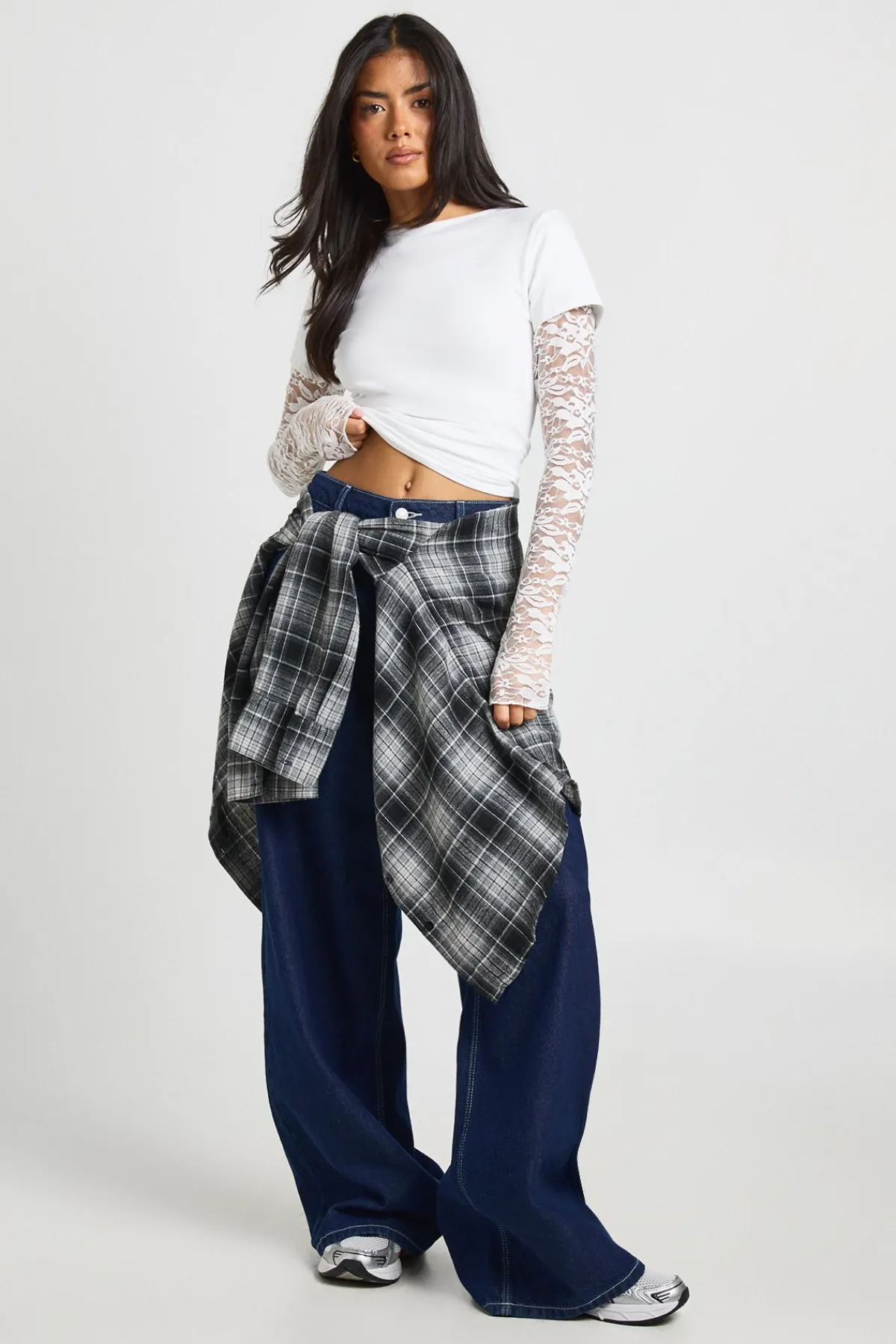 boohoo T-shirt Court à Manches en Dentelle<Femme Satin Et Dentelle|Tops