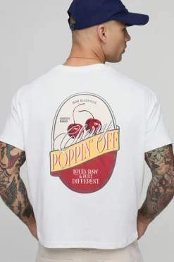 T-shirt Court Oversize Imprimé Cerises