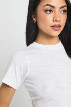 T-shirt Court Semi-transparent En Coton Slub
