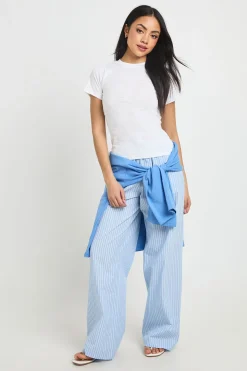 T-shirt Court Semi-transparent En Coton Slub