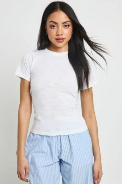 T-shirt Court Semi-transparent En Coton Slub