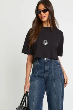 T-shirt crop ample à coupe carrée