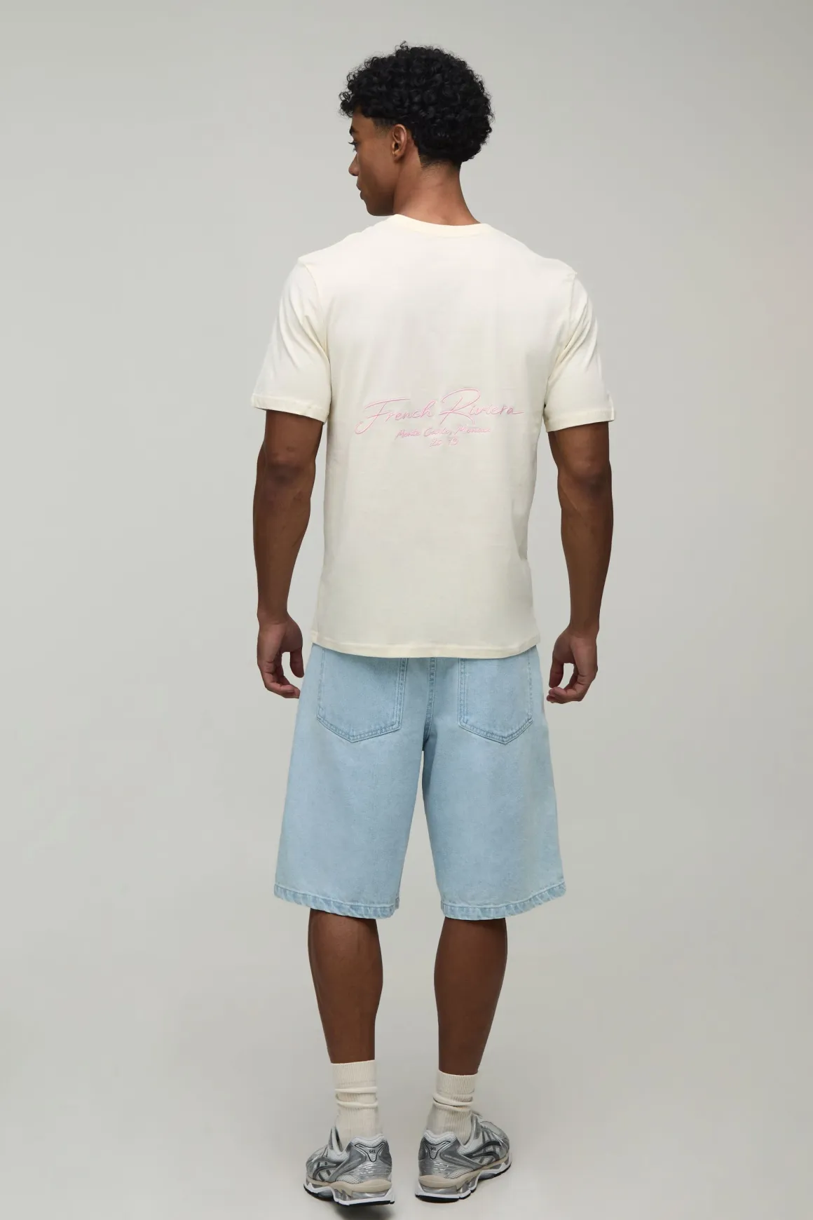 T-shirt Écru Brodé French Riviera Coupe Regular