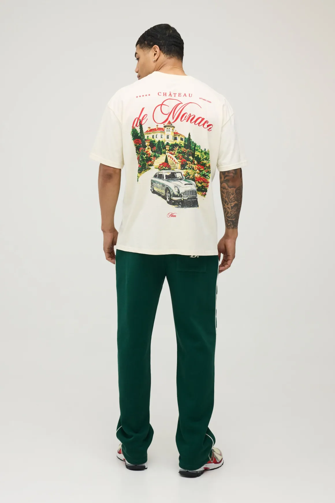 T-shirt Écru Imprimé De Monaco Coupe Oversize