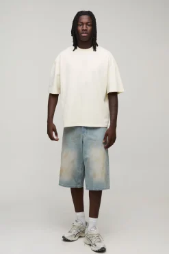 T-shirt Écru Oversize Ample À Imprimé Côte D'Azur