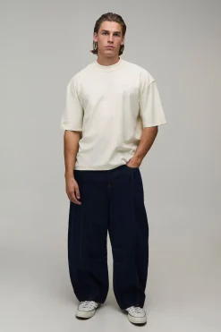 boohooMAN T-shirt Écru Oversize Ample À Imprimé Dragon Avec Coutures Apparentes<Homme T-Shirts Impriméstendances|T-Shirts