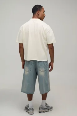 boohooMAN T-shirt Écru Oversize Coupe Boxy Imprimé Arizona Ourlet Brut<Homme T-Shirts Impriméstendances|T-Shirts