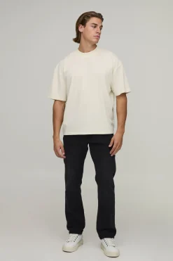 boohooMAN T-shirt Écru Oversize Coupe Boxy Imprimé Hakone<Homme T-Shirts Impriméstendances|T-Shirts